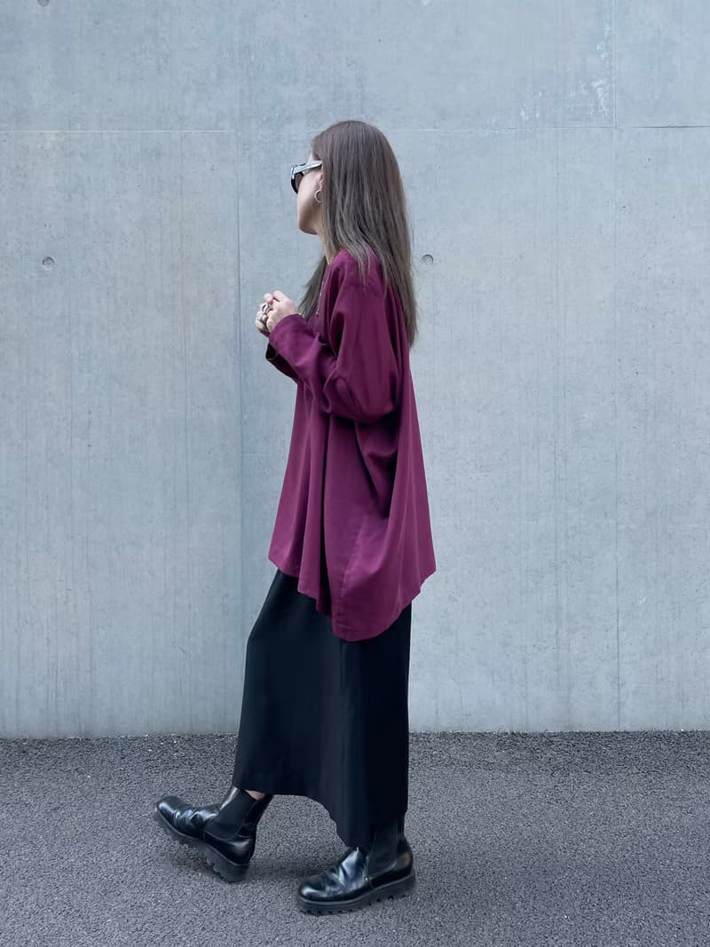 日本產梭織羊毛 一字領寬鬆針織衫 I Wool Boat Neck Top