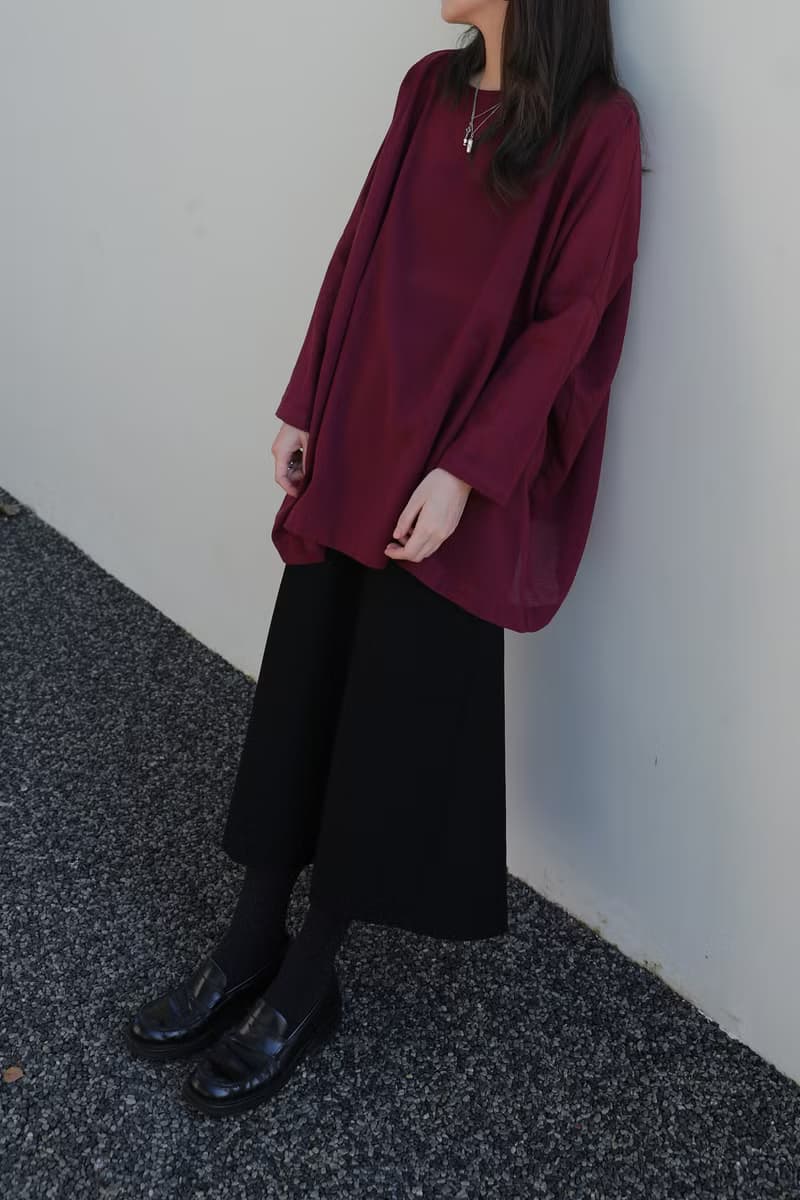 日本產梭織羊毛 一字領寬鬆針織衫 I Wool Boat Neck Top