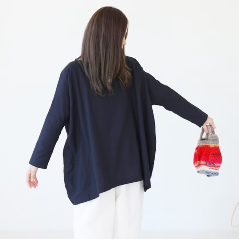 日本產梭織羊毛 一字領寬鬆針織衫 I Wool Boat Neck Top