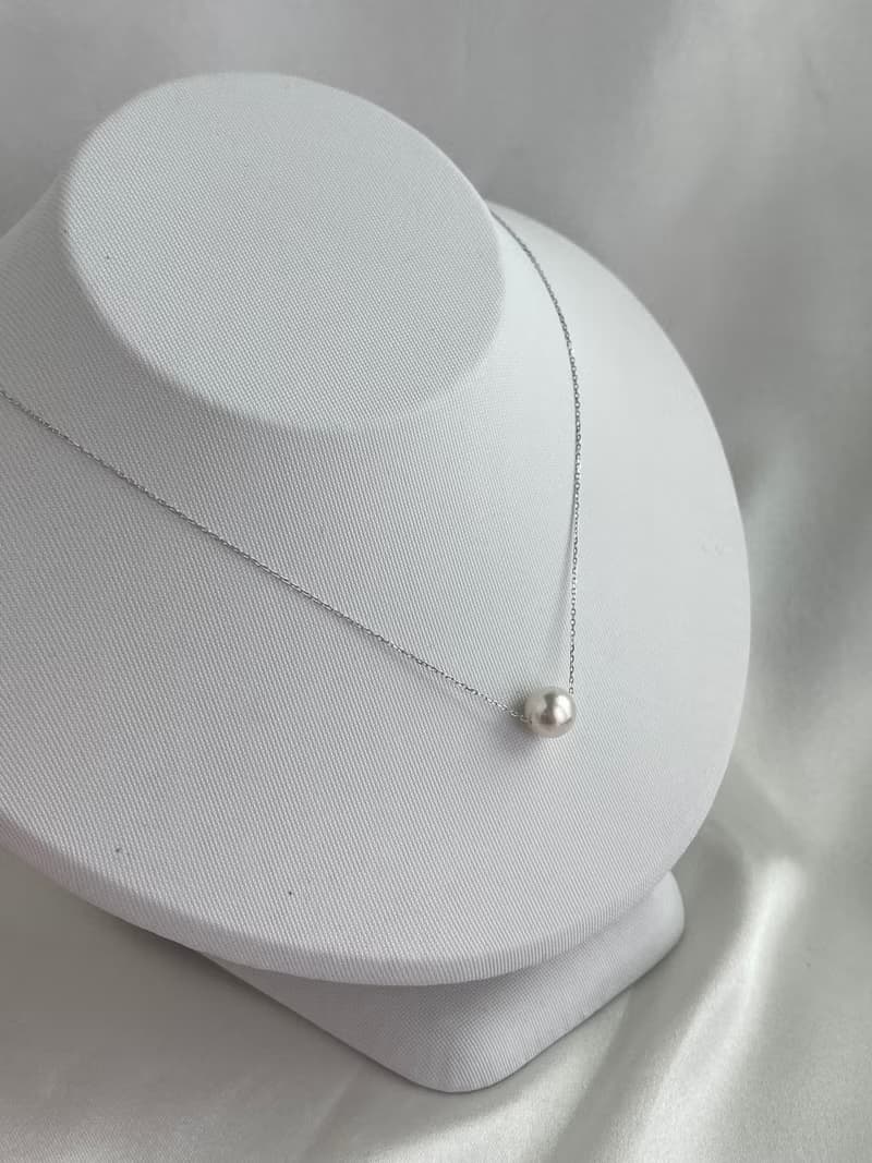 日本直送 10k白金 8.5mm Akoya珍珠吊墜項鍊 開運路路通 天然珍珠