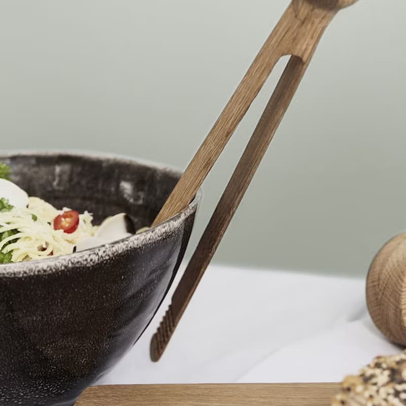 炻釉彩手工製沙拉碗23cm 深灰