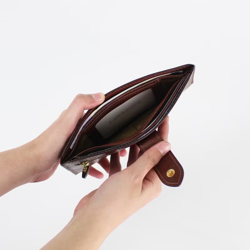 義大利植鞣革牛皮簡式長夾 生日新年禮物