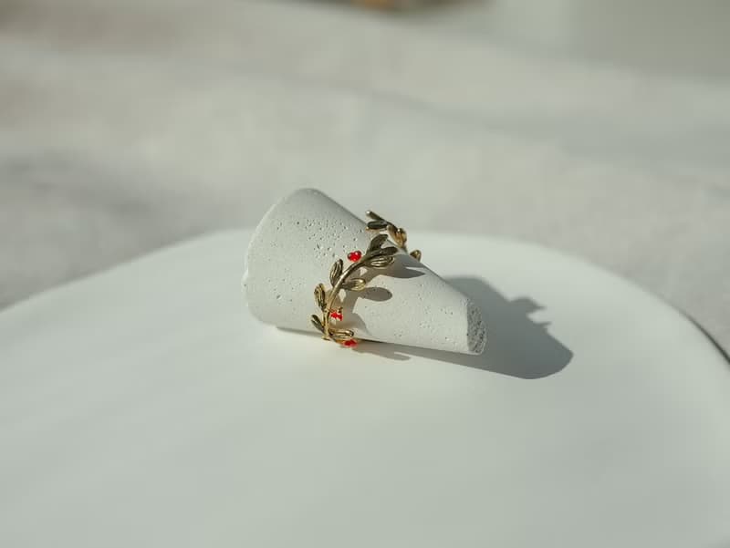 For Christmas|White * 聖誕紅耳環 槲寄生戒指
