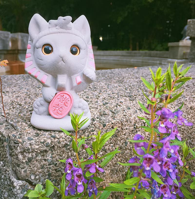 【快速出貨】七夕 桃花愛神貓 水泥擴香石 交換禮物