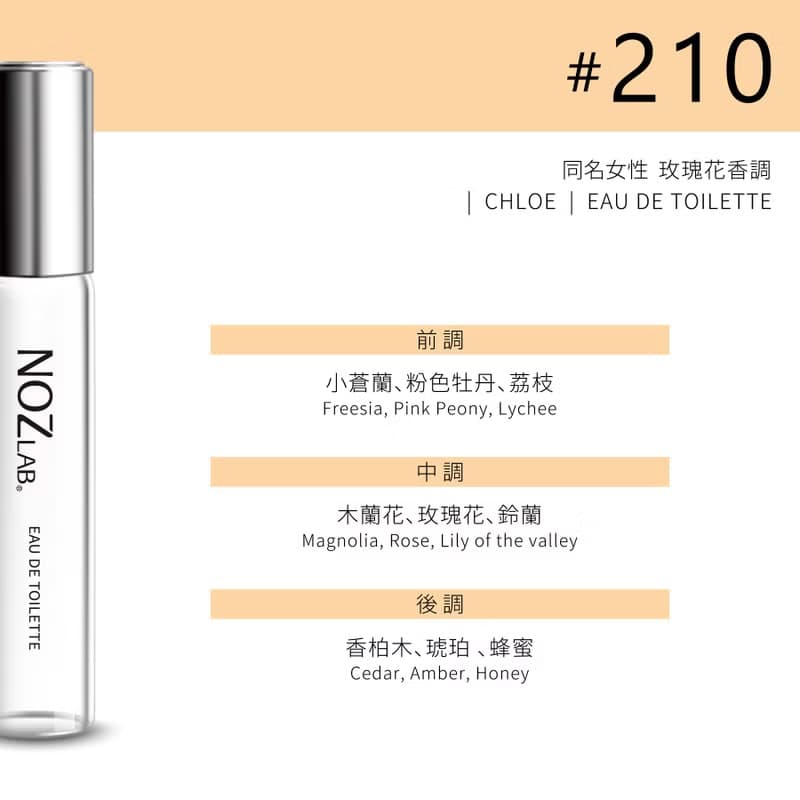 【NOZ LAB. 韓系口袋香水】#210 同名女性 | 10ml 淡香水