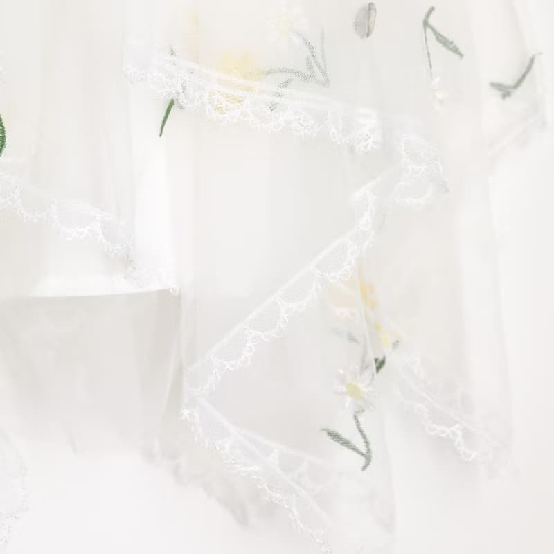 BIR 白色滿天星網紗連身裙