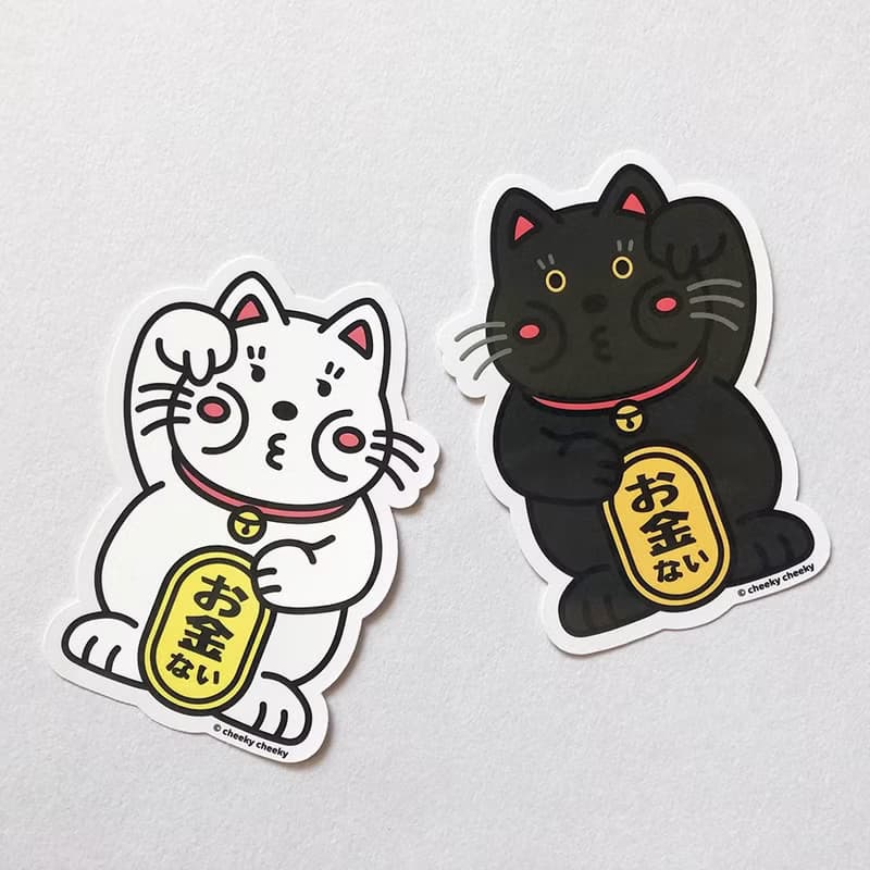 cheeky cheeky 厚面子 日本吉祥物 招財貓 PVC防水貼紙  行李箱