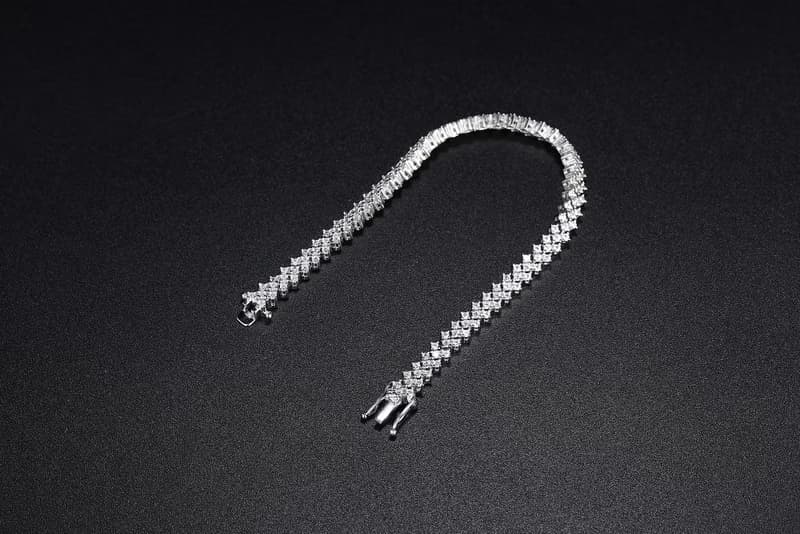 925純銀莫桑石網球手鍊 | 心型CZ鑽石手鏈 | 花式切割滿鑽手環