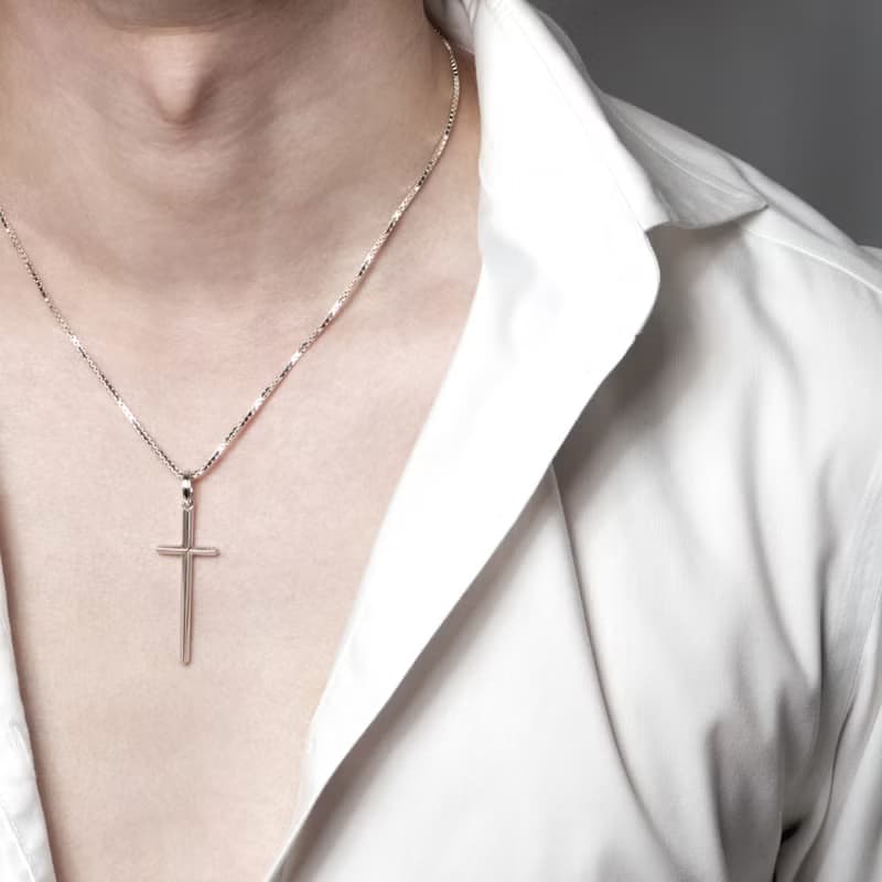 山脈十字架墜-男款