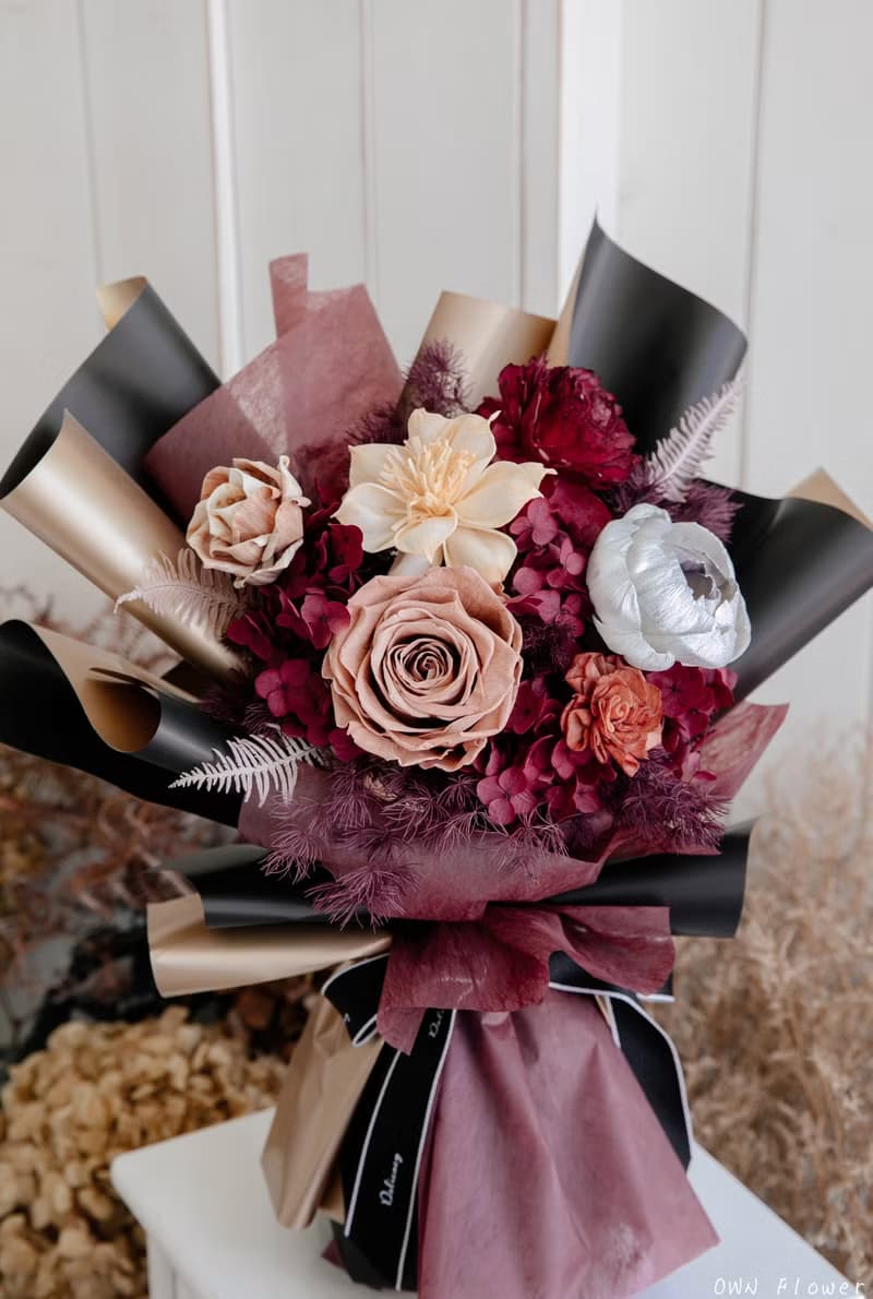 永生玫瑰花束/不凋花花束/情人節花束/永生花束/生日花束/紀念日