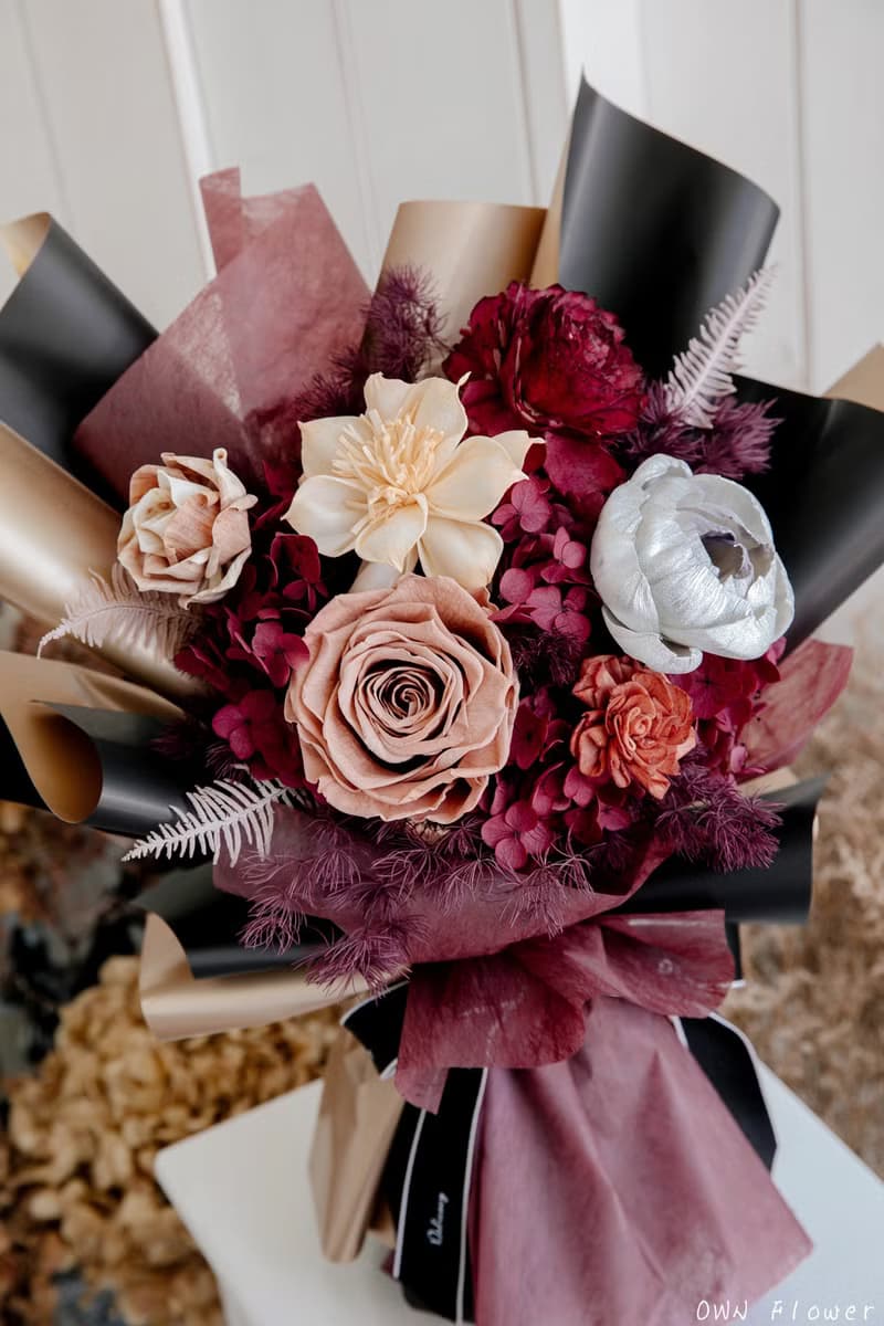 永生玫瑰花束/不凋花花束/情人節花束/永生花束/生日花束/紀念日