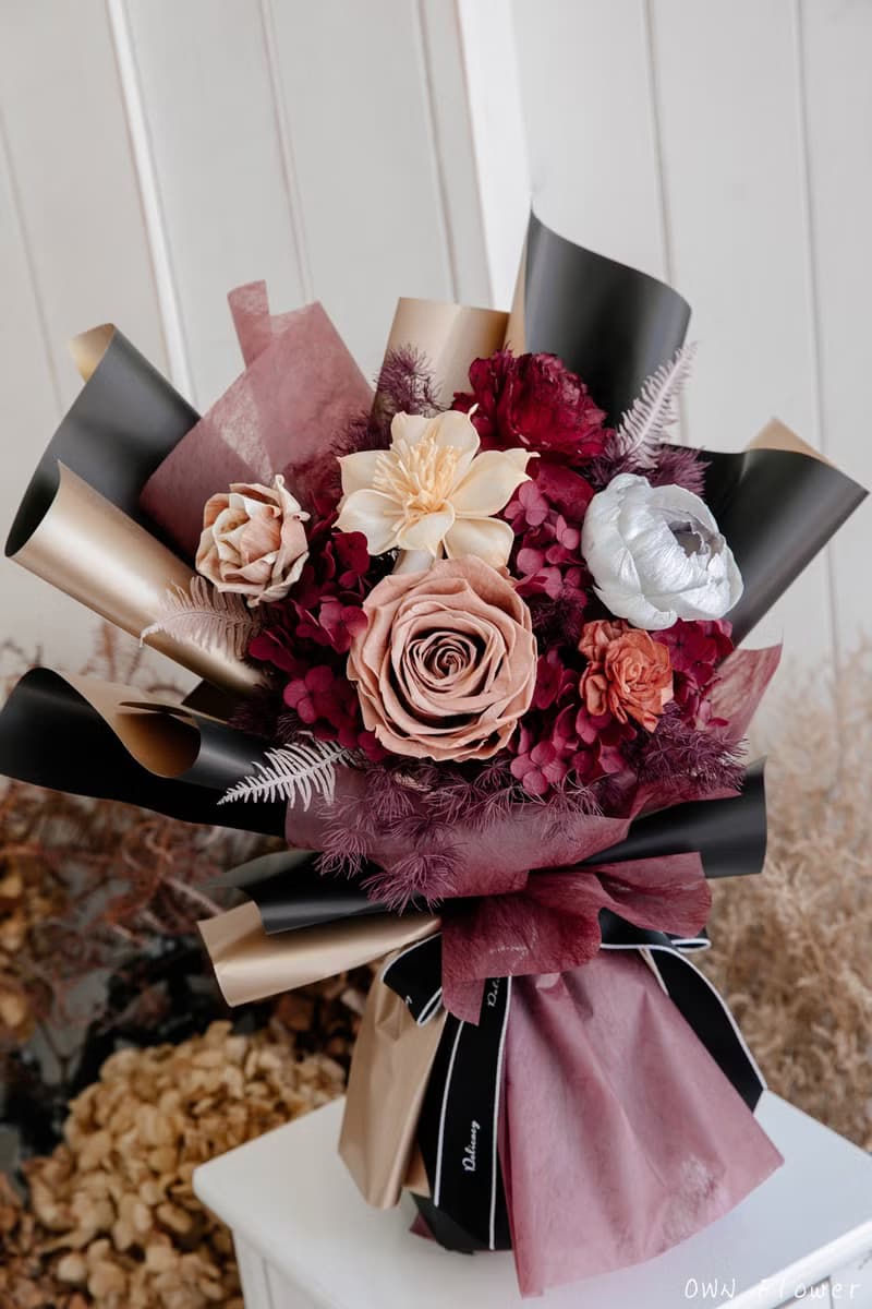 永生玫瑰花束/不凋花花束/情人節花束/永生花束/生日花束/紀念日