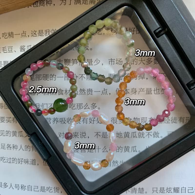 手作 碧璽戒指款 尾戒 碧玉 天然淡水珍珠 純銀珠 復古疊戴氣質