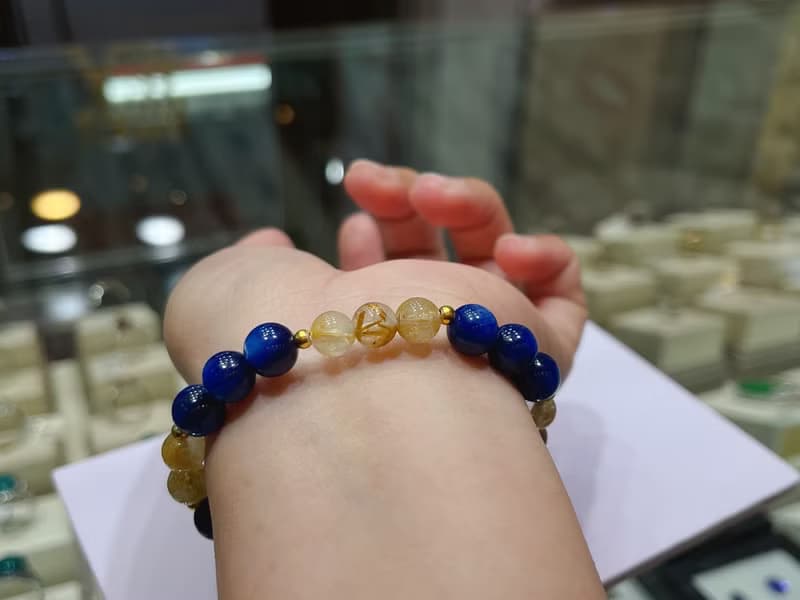 寶麗金珠寶-天然拉長石貔貅水晶手鍊