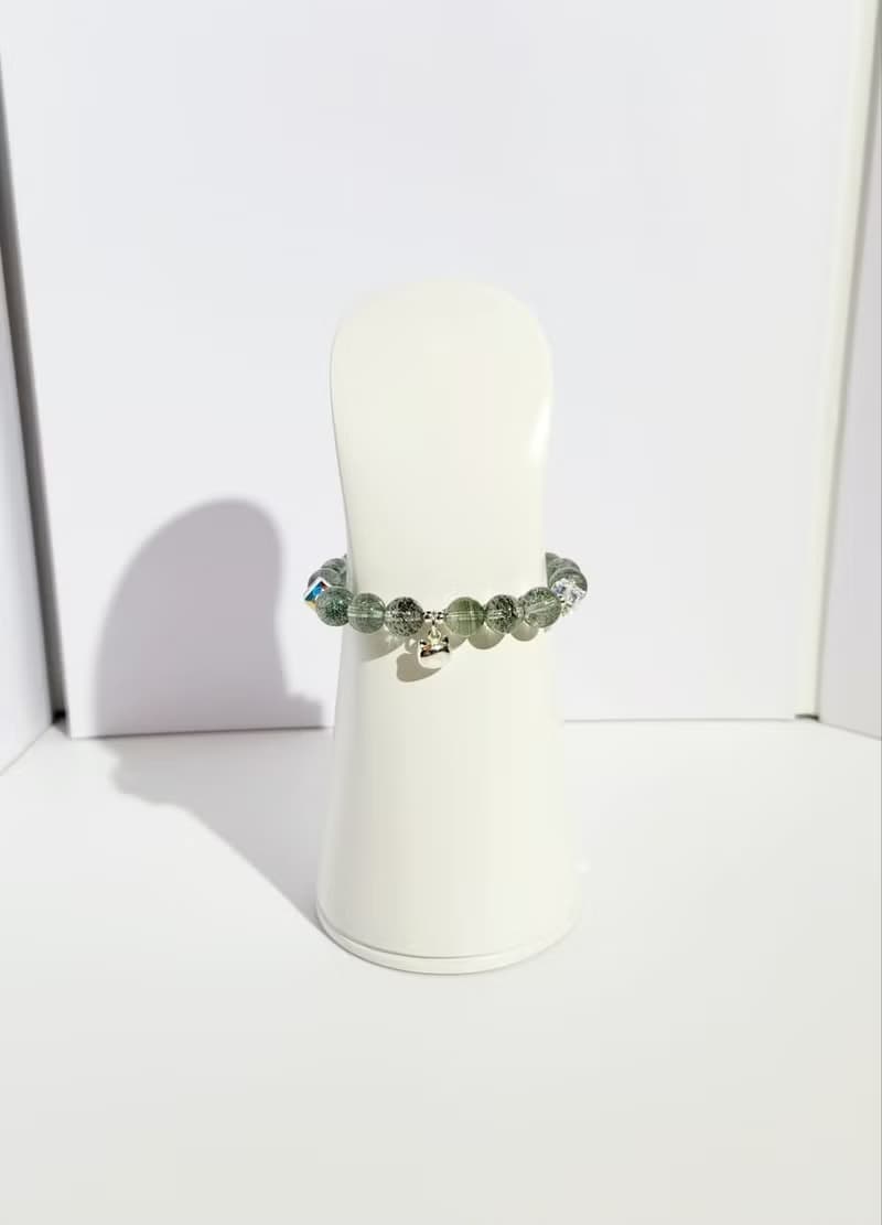 萌萌氣質 - 天然滿天星千層塔綠幽靈水晶手鍊