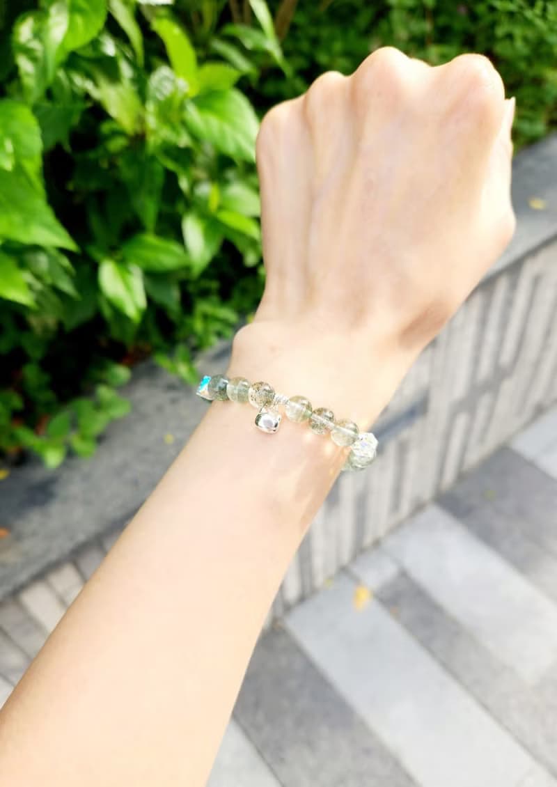 萌萌氣質 - 天然滿天星千層塔綠幽靈水晶手鍊