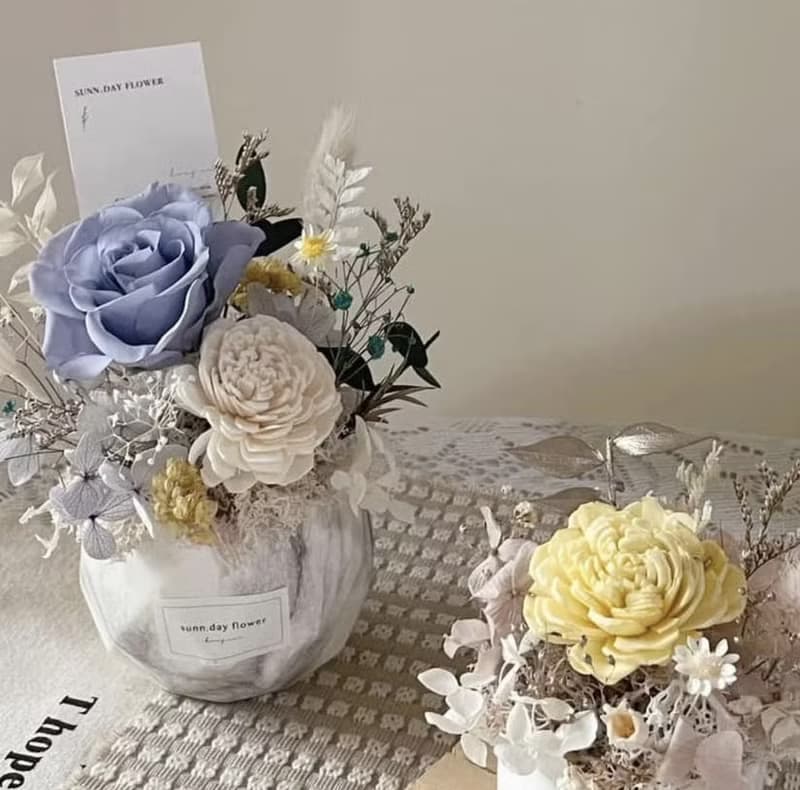 【永生乾燥盆花】永生花 開幕盆花 生日花禮 擴香小盆花 桌型小物