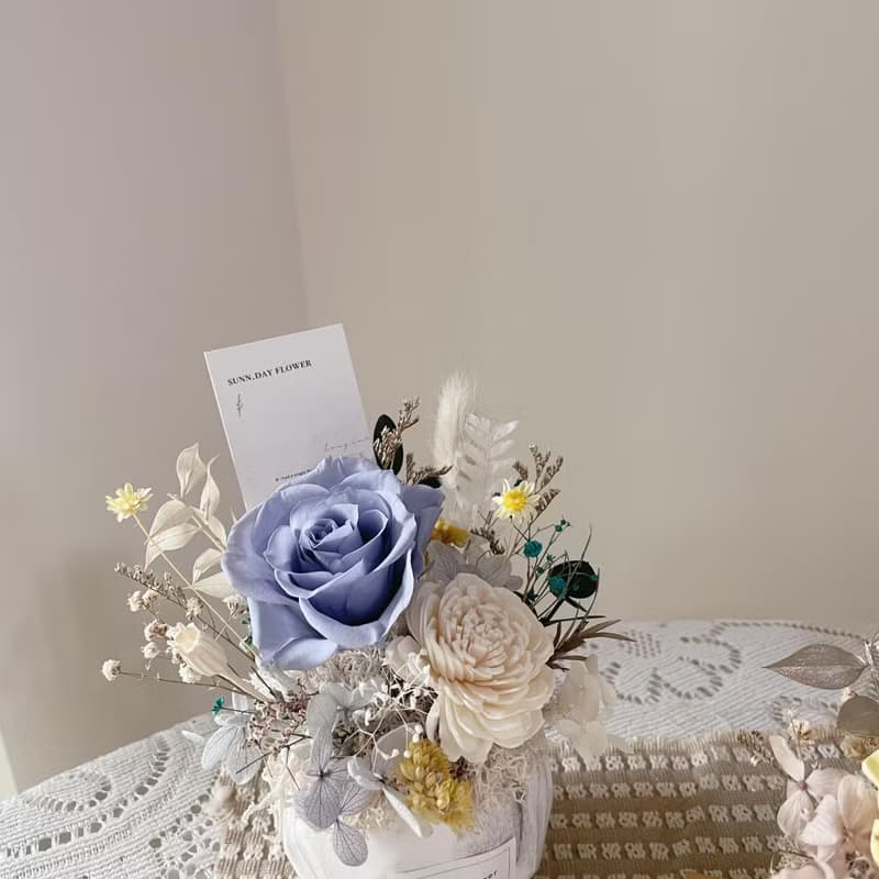 【永生乾燥盆花】永生花 開幕盆花 生日花禮 擴香小盆花 桌型小物