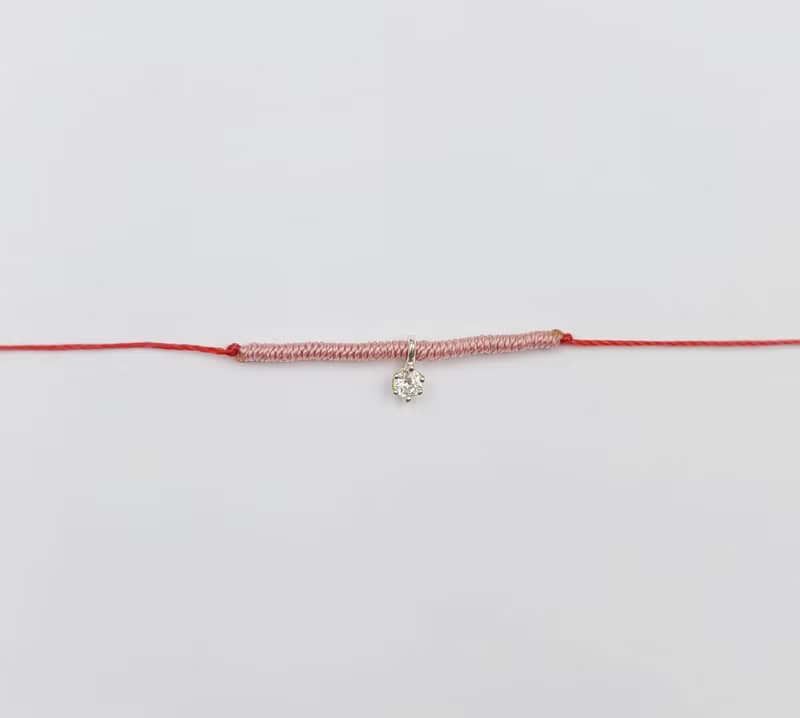 編織 單線 手鍊 單鑽 爪鑽 手繩 桃花 人緣 姻緣 線 小鑽 幸福線