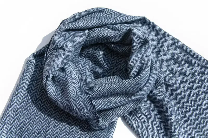 喀什米爾Cashmere 針織圍巾 純羊毛圍巾 手織圍巾 編織圍巾-海洋