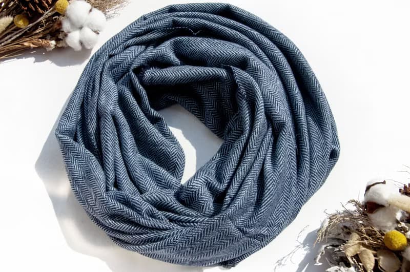 喀什米爾Cashmere 針織圍巾 純羊毛圍巾 手織圍巾 編織圍巾-海洋