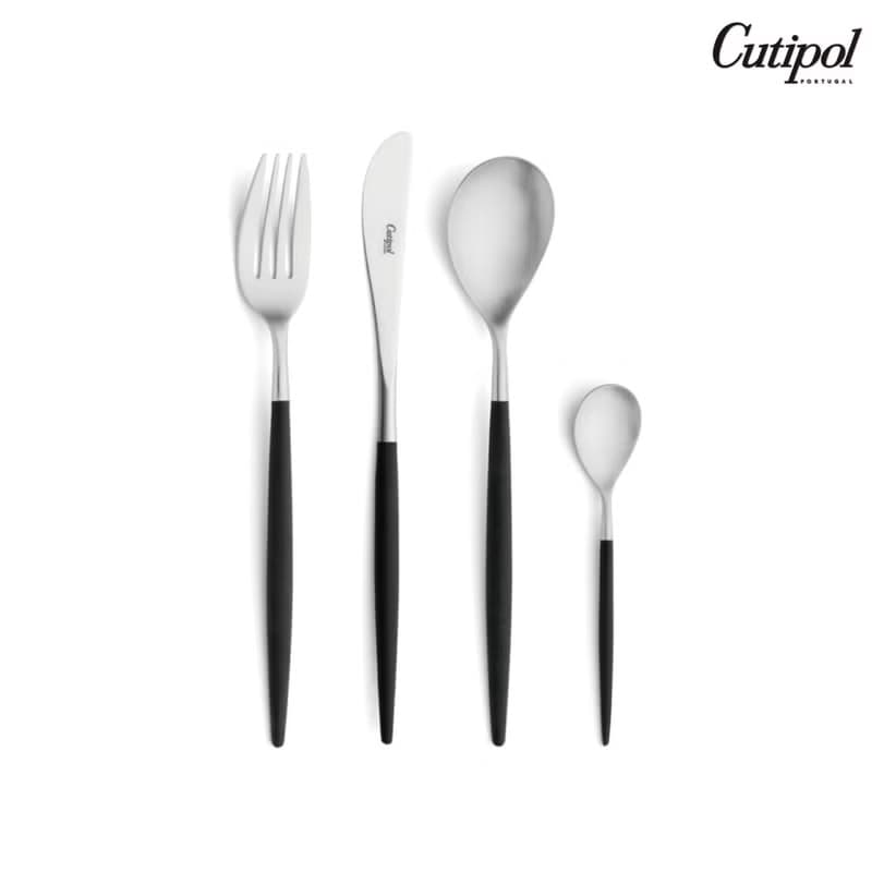 葡萄牙 Cutipol  MIO  黑銀 主餐四件組(刀叉匙+咖啡匙)