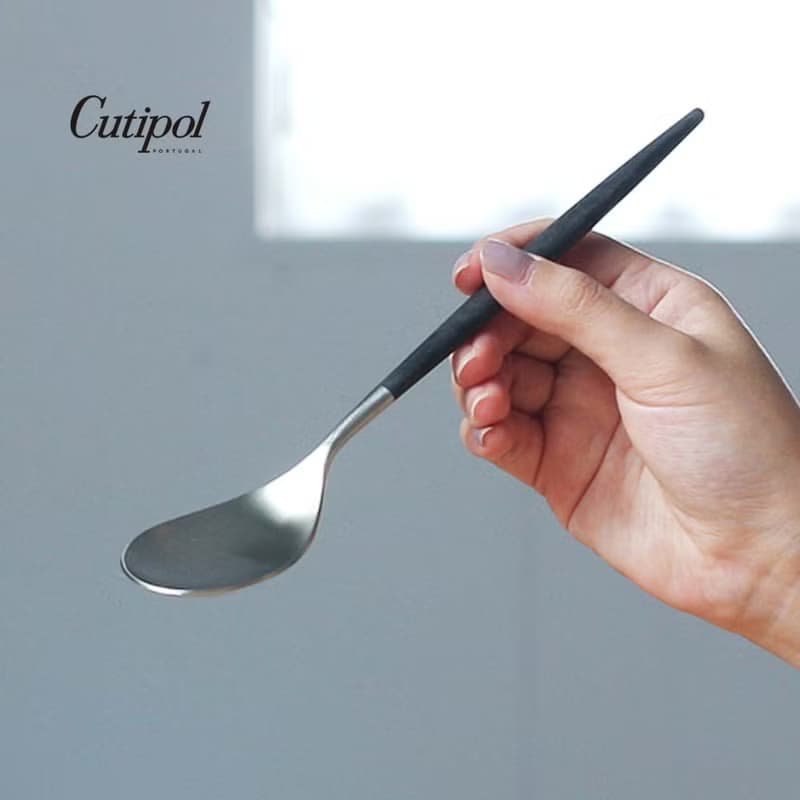 葡萄牙 Cutipol  MIO  黑銀 主餐四件組(刀叉匙+咖啡匙)