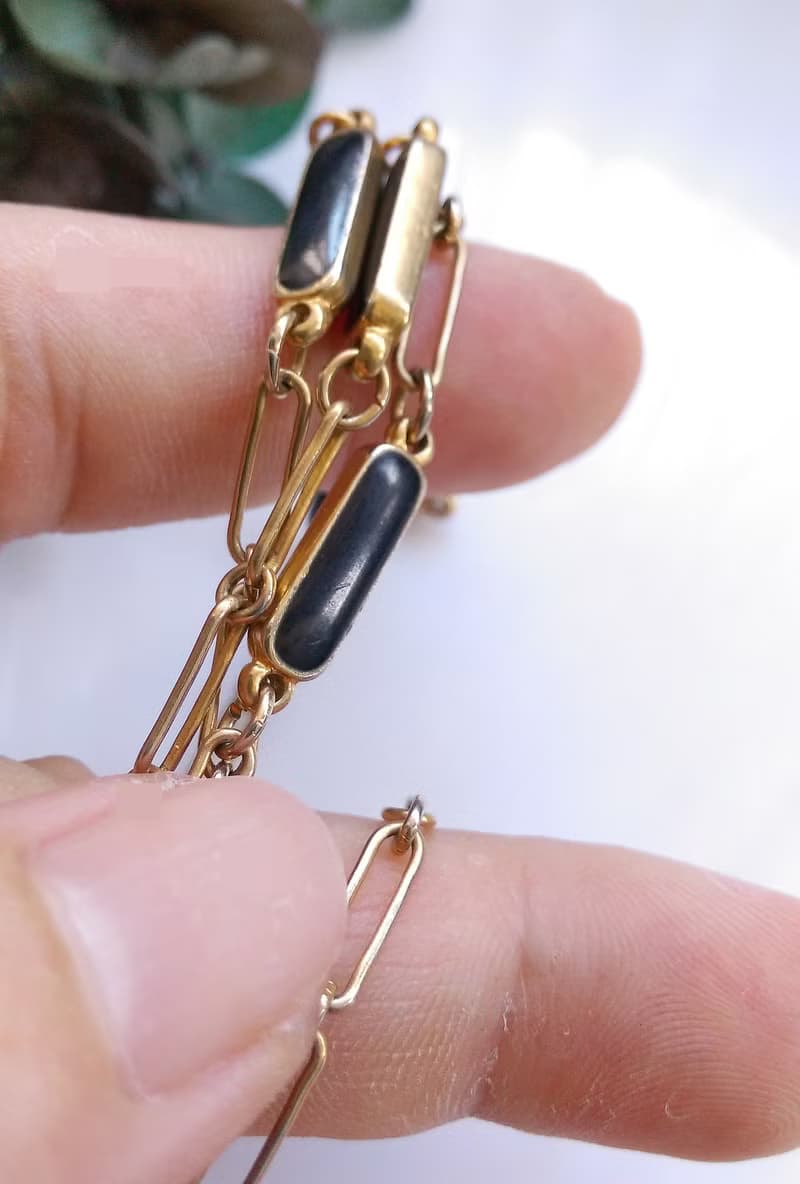 【西洋古董飾品】簡約 摩登 復古 黑金色調 項鍊