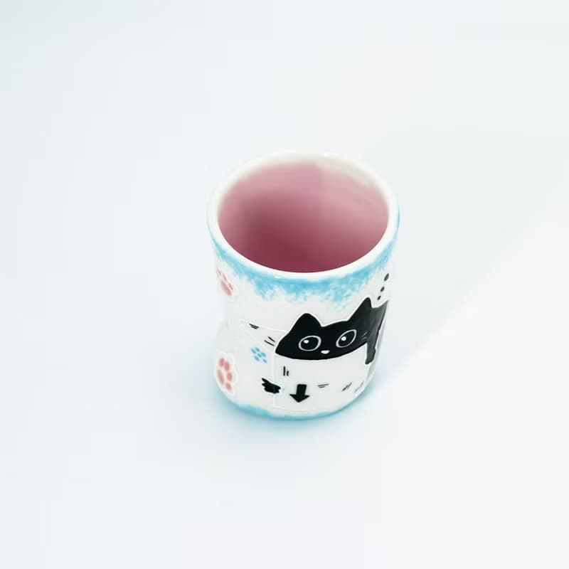 Kawaii Black Kitty Espresso Cups Ceramic Animal Coffee Mugs Cute Tiny Cat