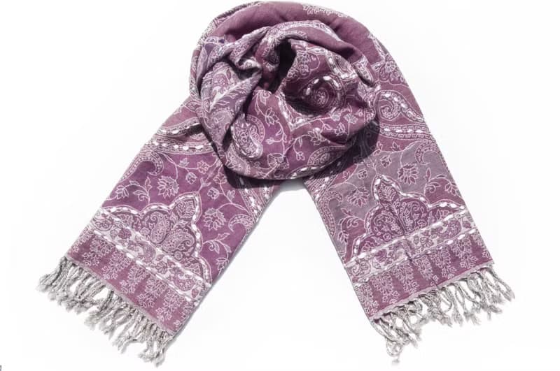 喀什米爾Cashmere/水煮羊毛披肩/針織圍巾/刺繡圍巾/羊絨披巾-花