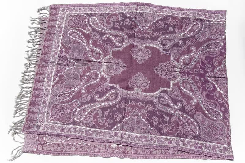 喀什米爾Cashmere/水煮羊毛披肩/針織圍巾/刺繡圍巾/羊絨披巾-花