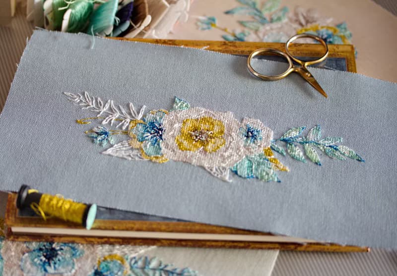 【數位】Watercolor Mint&Gold Bouquet III PDF cross stitch pattern