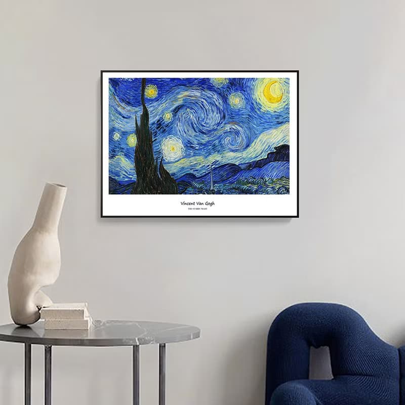 梵谷‧星夜-橫式_掛畫_名畫系列_台灣製造 兩個工作天快速出貨