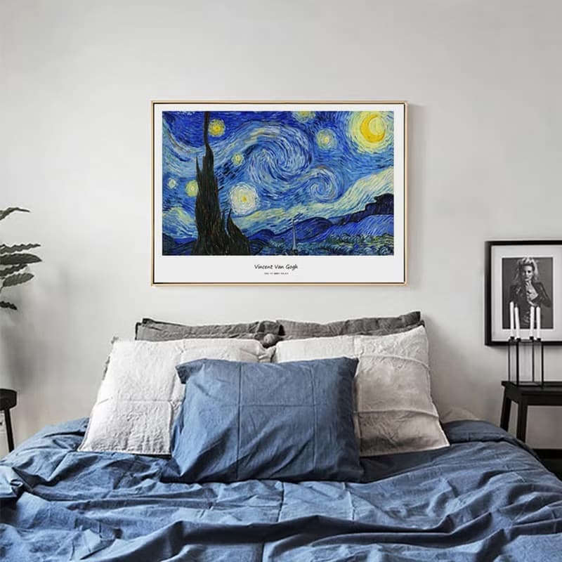 梵谷‧星夜-橫式_掛畫_名畫系列_台灣製造 兩個工作天快速出貨