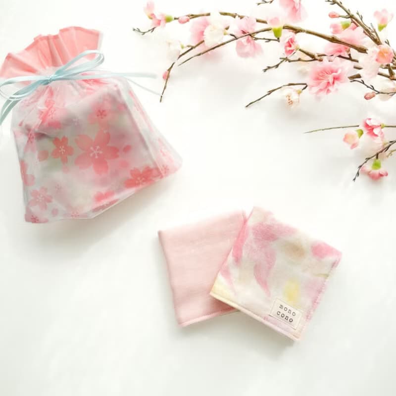 春限定 桜咲く春の贈りもの ガーゼハンカチ  オーガニックコットン使用