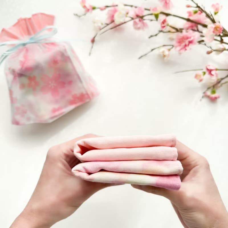 春限定 桜咲く春の贈りもの ガーゼハンカチ  オーガニックコットン使用