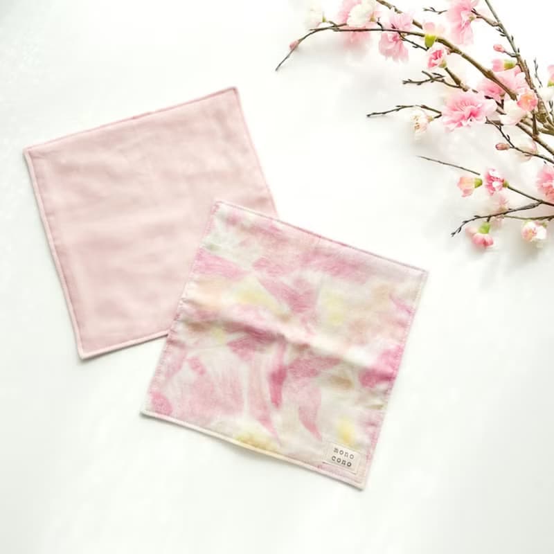 春限定 桜咲く春の贈りもの ガーゼハンカチ  オーガニックコットン使用