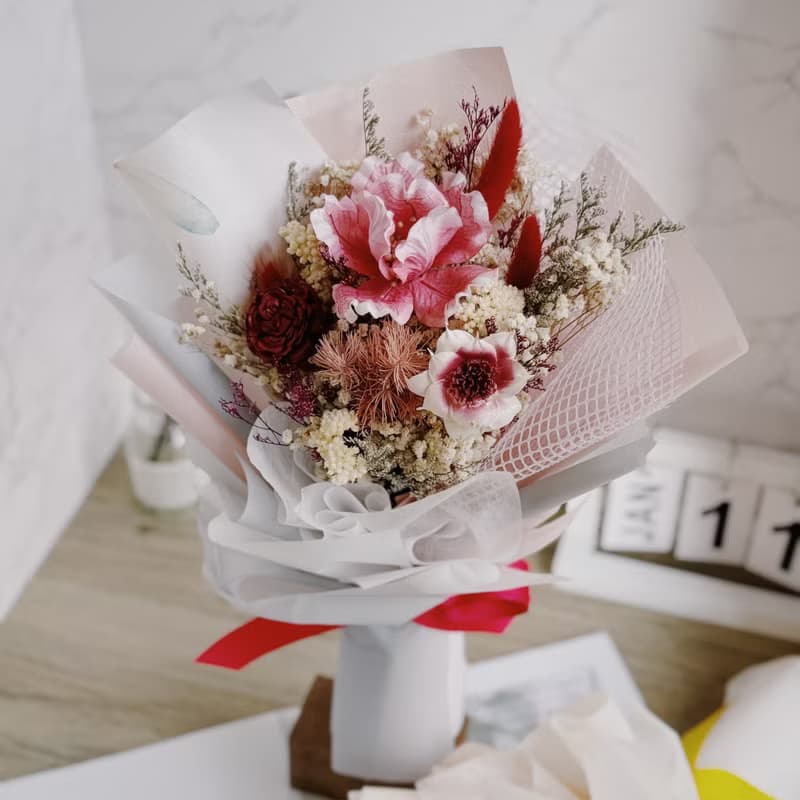 葉玫瑰 乾燥花束. 情人節.七夕.父親節.節日送禮