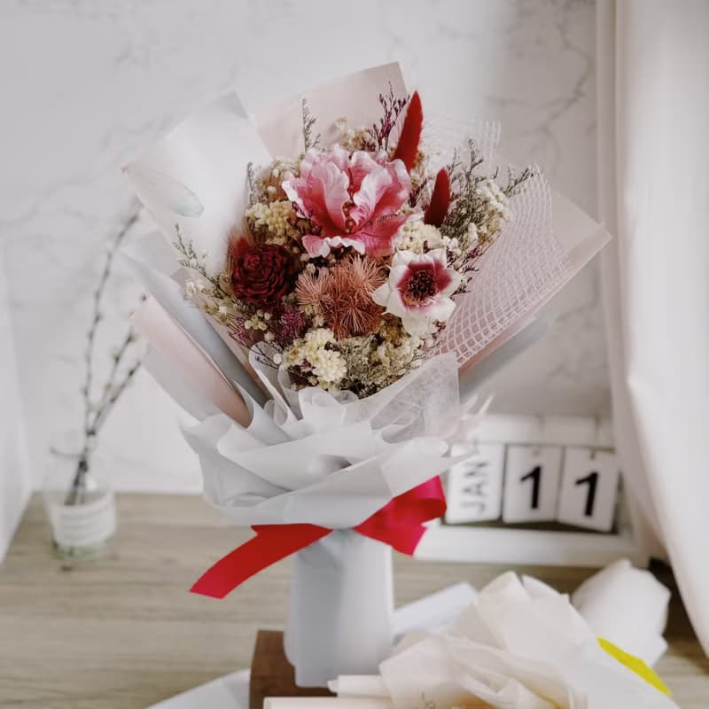 葉玫瑰 乾燥花束. 情人節.七夕.父親節.節日送禮