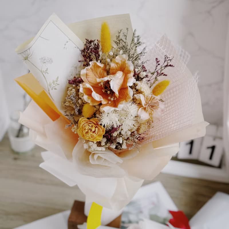 葉玫瑰 乾燥花束. 情人節.七夕.父親節.節日送禮