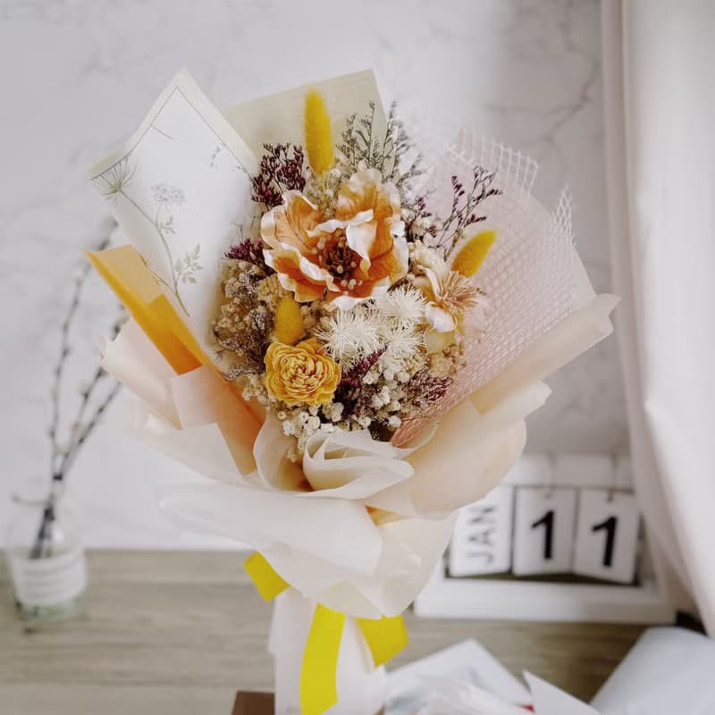 葉玫瑰 乾燥花束. 情人節.七夕.父親節.節日送禮