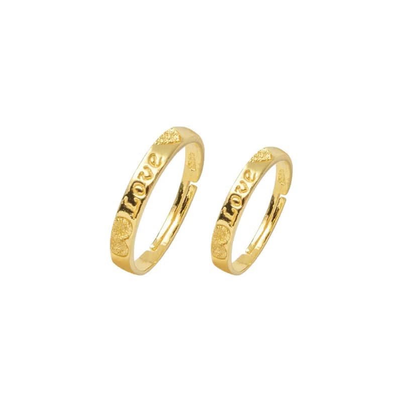 藏寶箱金飾 9999黃金純金 情侶對戒LOVE戒指/求婚戒/開口戒指