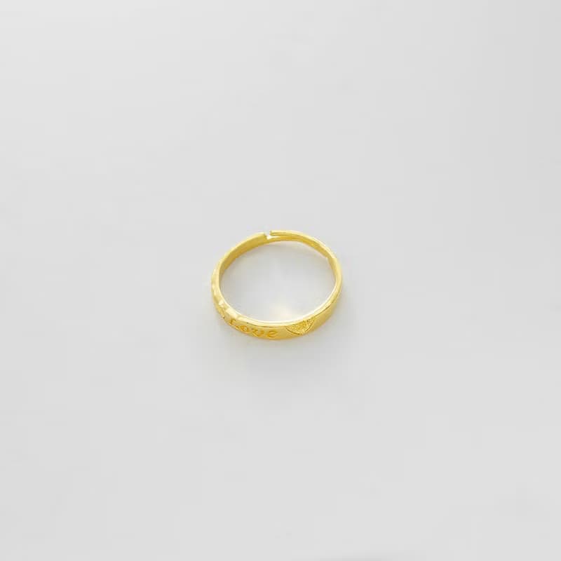 藏寶箱金飾 9999黃金純金 情侶對戒LOVE戒指/求婚戒/開口戒指