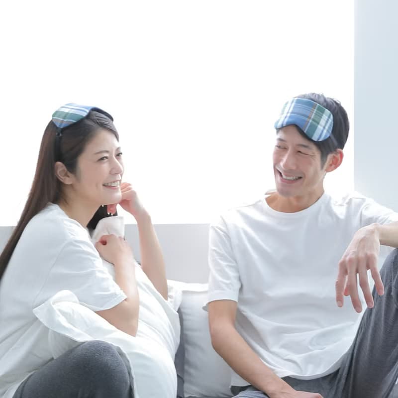 日本眼罩  優惠2件套|格紋 BLUE|有附收納袋|聖誕禮盒|聖誕節