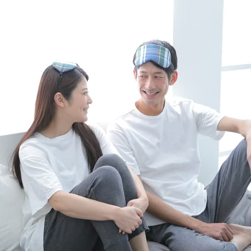 日本眼罩  優惠2件套|格紋 BLUE|有附收納袋|聖誕禮盒|聖誕節