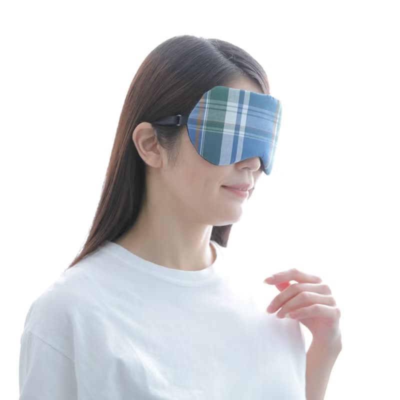 日本眼罩  優惠2件套|格紋 BLUE|有附收納袋|聖誕禮盒|聖誕節