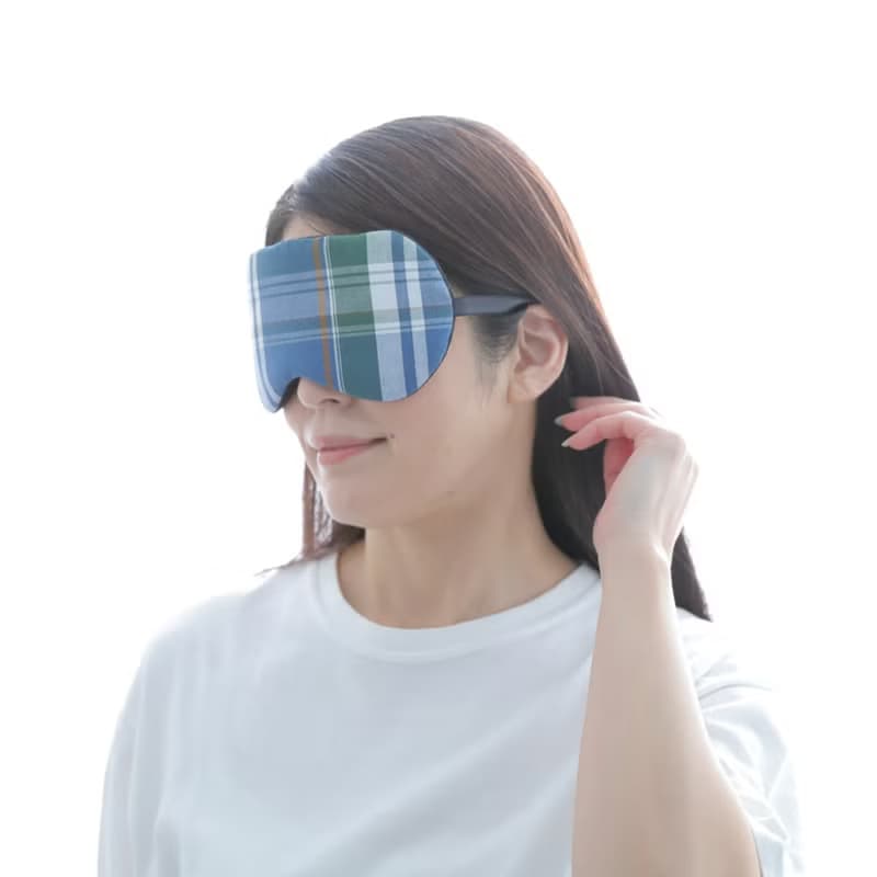 日本眼罩  優惠2件套|格紋 BLUE|有附收納袋|聖誕禮盒|聖誕節