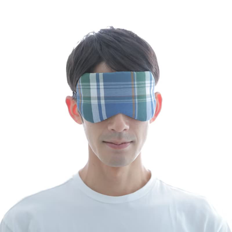 日本眼罩  優惠2件套|格紋 BLUE|有附收納袋|聖誕禮盒|聖誕節