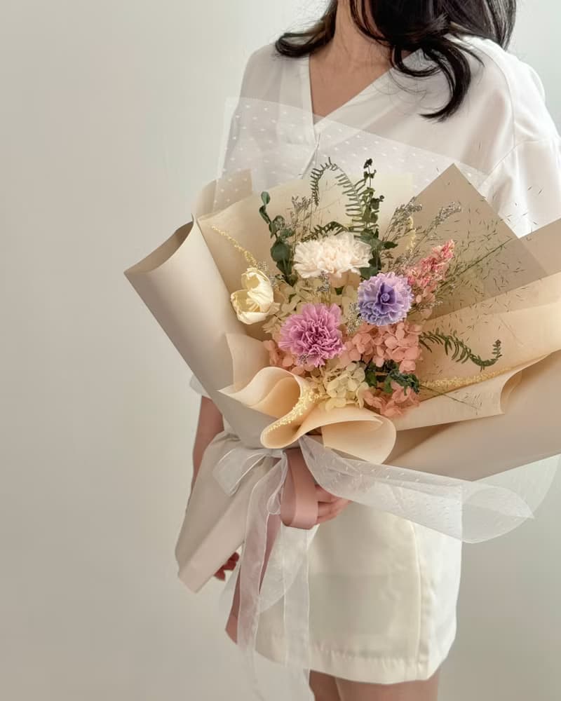 永生康乃馨花束 中款-浪漫花園/送媽媽/送老婆/母親節/紀念日