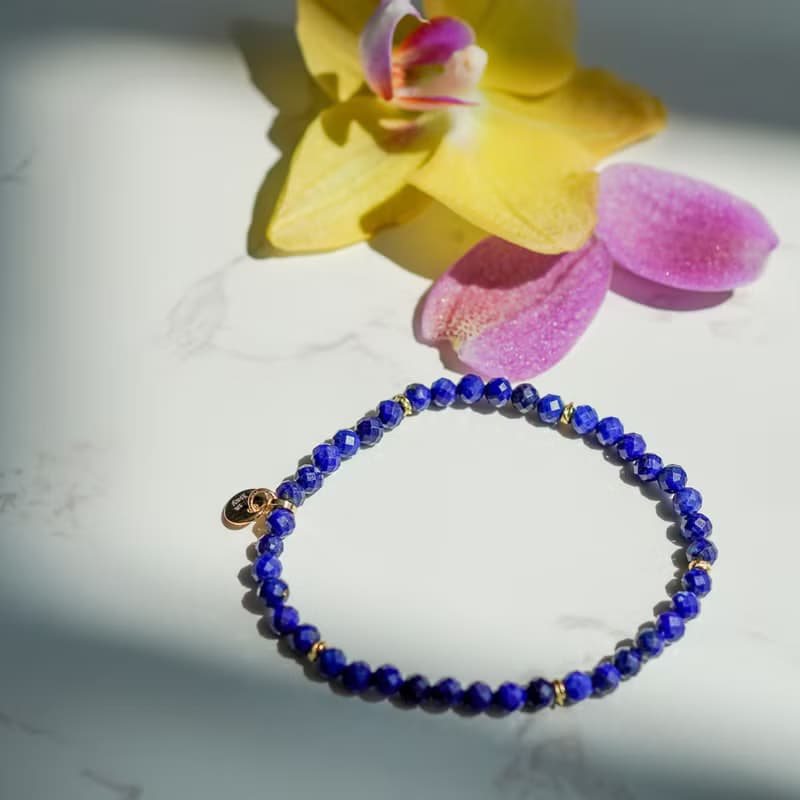 切面青金石925純銀手鏈